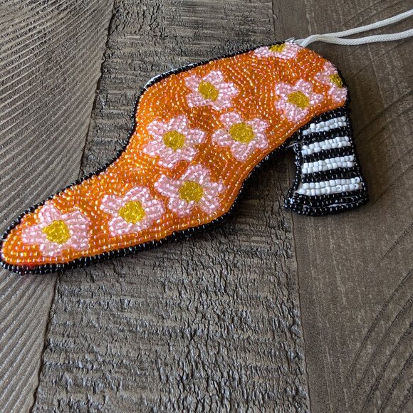 Beaded Shoe Keychain Bag Zipper Retro Fall Autumn Witch - Picture 2 of 6